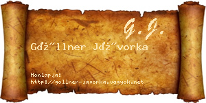 Göllner Jávorka névjegykártya